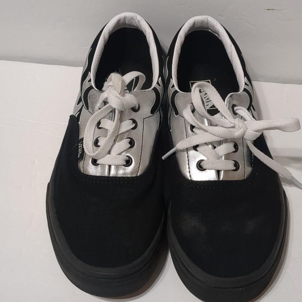 Vans Old School Metallic flame Blk-silver Vans Shoes | Fire Vans - Picture 2 of 8